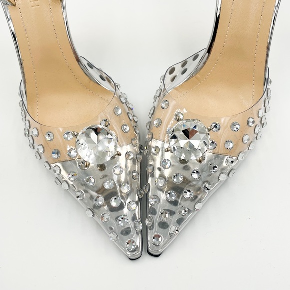 MACH & MACH Double Diamond Metallic Leather And PVC Pumps - Picture 8 of 10